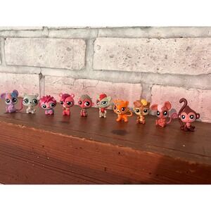 Lot of 10 Mini Littlest Pet Shop LPS Hasbro Various Critters